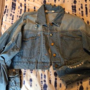A crop denim jacket